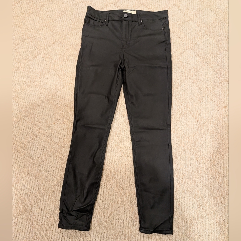 Unpublished Olivia Washed Black High Rise Vegan Leather Skinny Jeans, 30